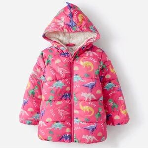 Gymboree Girls Dino-Mite Pink Puffer Jacket size 7, so adorable and cozy